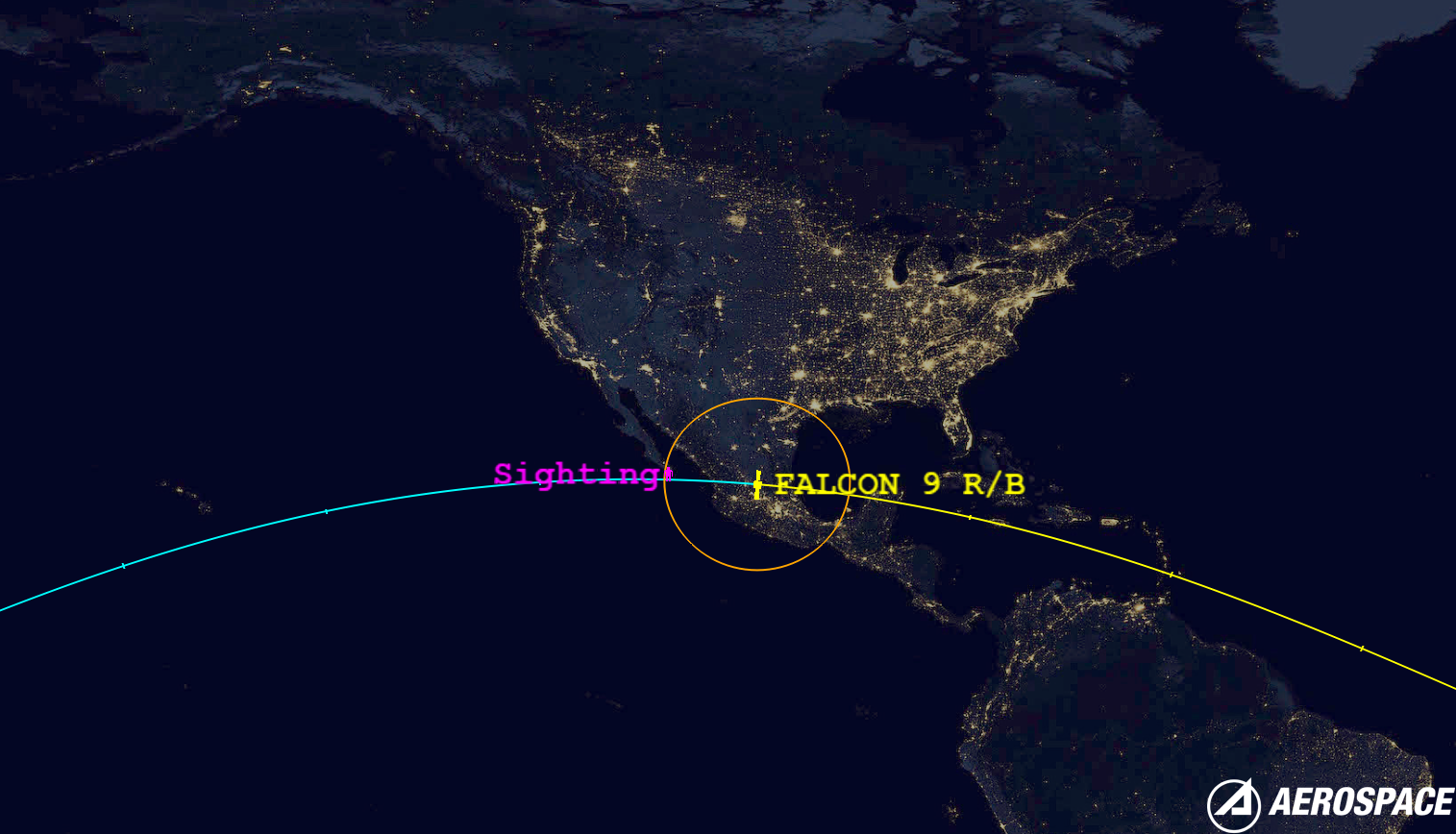 Falcon 9 R/B Reentry Sighting in Mexico