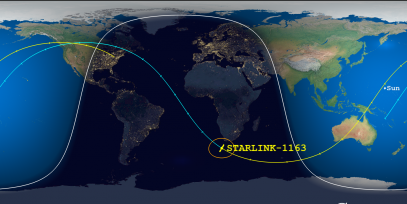 STARLINK-1163 (ID 45069) Reentry Prediction Image