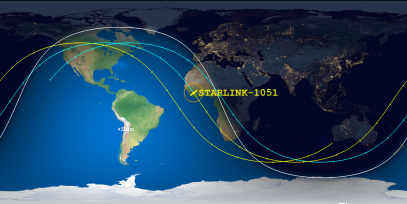 STARLINK-1051 (ID 44756) Reentry Prediction Image