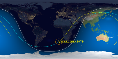 STARLINK-2079 (ID 47364) Reentry Prediction Image