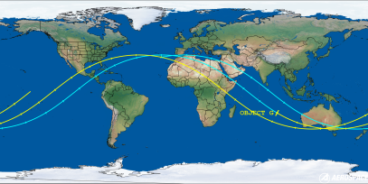 OBJECT G (ID 44858) Reentry Prediction Image