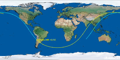 STARLINK-4192 (ID 52881) Reentry Prediction Image