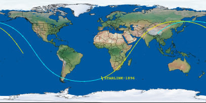 STARLINK-1896 (ID 46760) Reentry Prediction Image