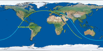 STARLINK-2067 (ID 47674) Reentry Prediction Image