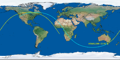 STARLINK-2192 (ID 47769) Reentry Prediction Image